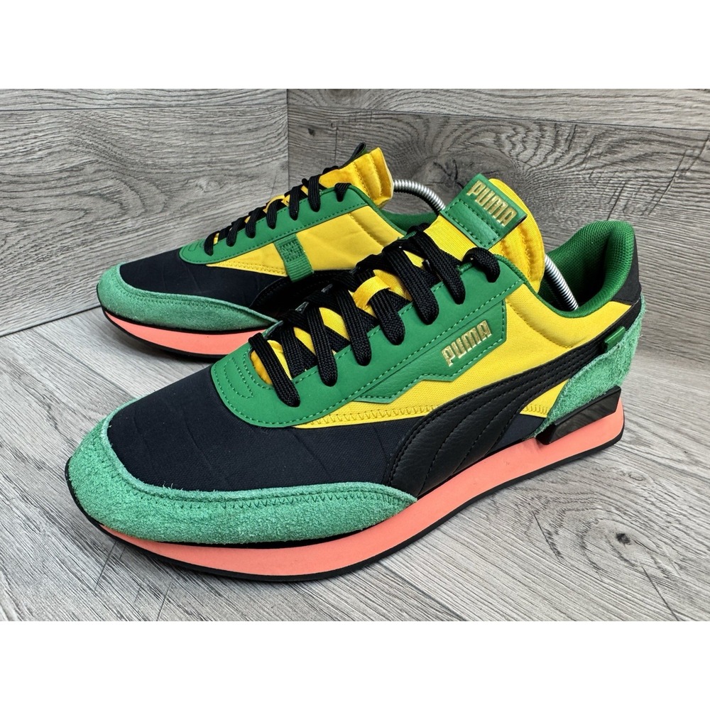Puma Future Rider Game On Black Green Yellow sneaker shoes men's size 11 - Picture 3 of 12